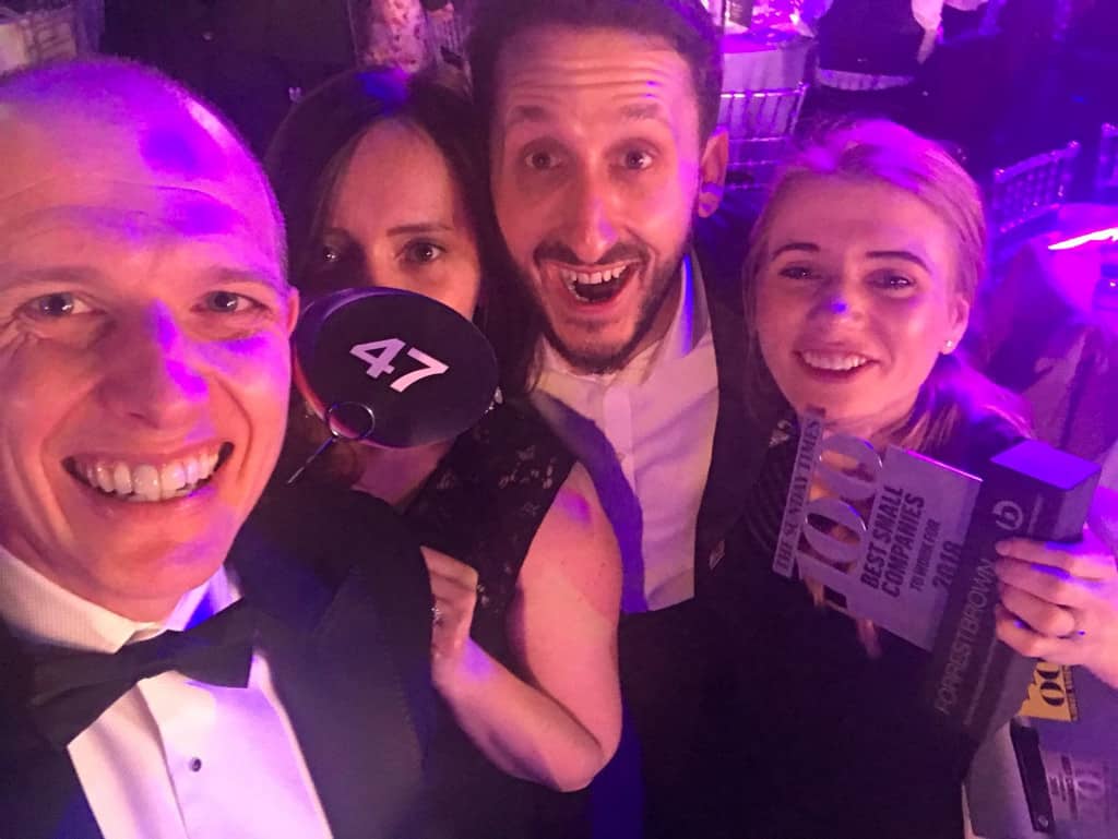 ForrestBrown excited to rank 47 of Top 100 Sunday Times Best Small Companies to Work For