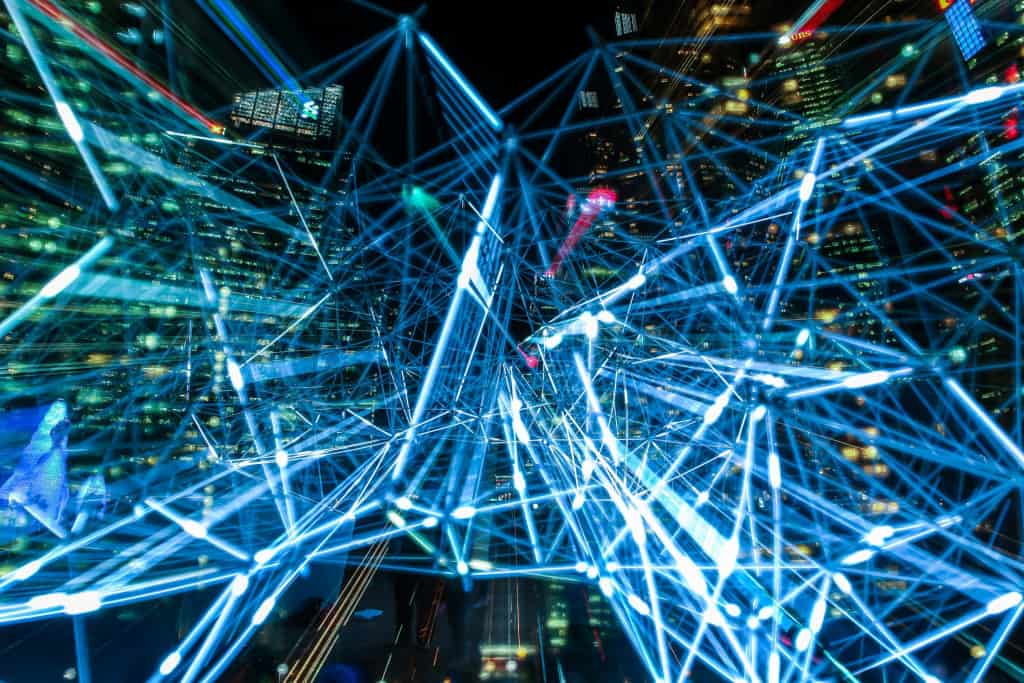Software development represented by electronic connections